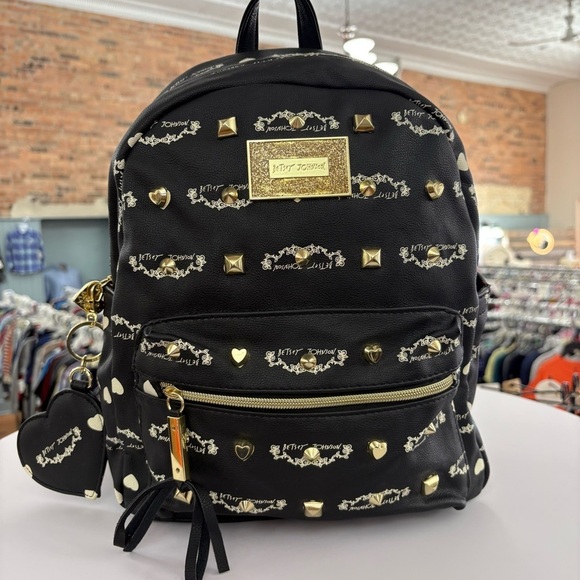 Betsey Johnson Handbags - Betsey Johnson Studded Black And Gold Mini Backpack